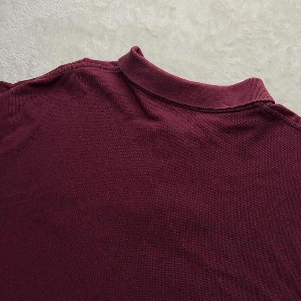 Polo Ralph Lauren Polo Shirt Mens 2XL Maroon Long Sleeve Cotton Pony Logo Casual
